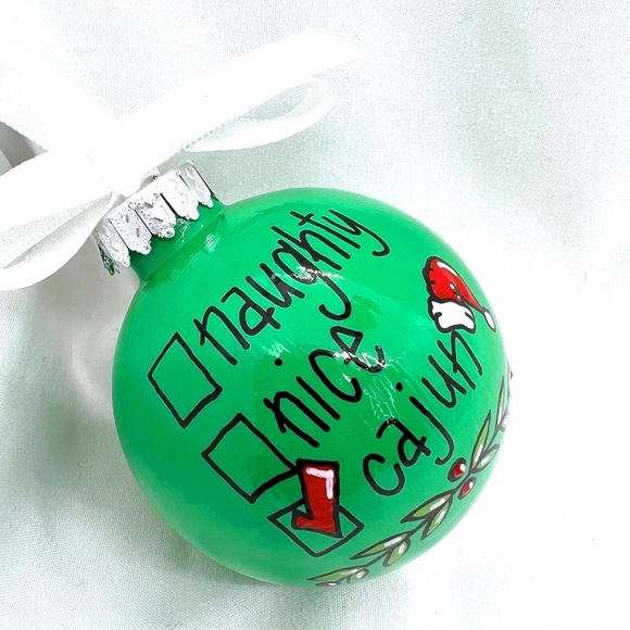 Checkin' It Twice: Naughty, Nice, Cajun! - Personalized Cajun Christmas Ornament - Picture 7 of 12